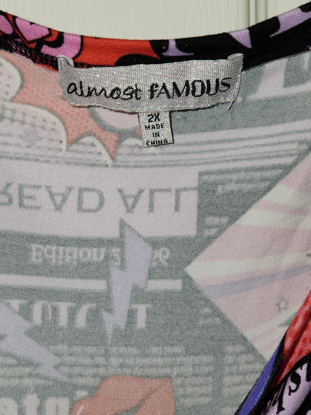 Almost Famous Black, Pink & Red Pop Art Tie-Front Dress - Picture 4 of 5